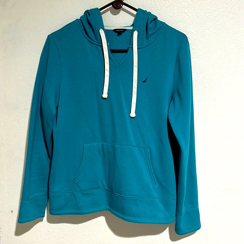 Nautica Women’s Fleece Teal Hoodie Size S